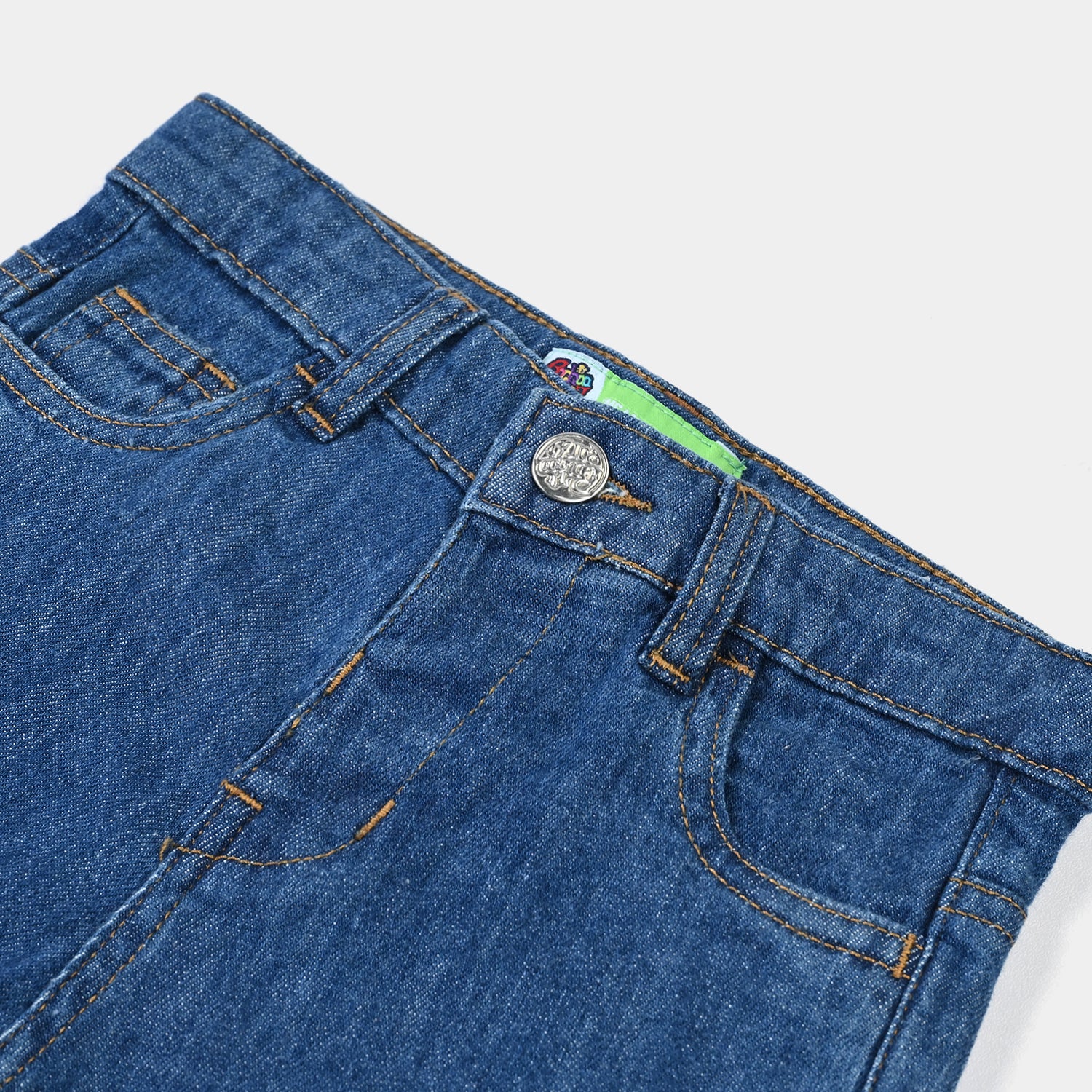 Infant Boys Denim Rigid Shorts - Mid Blue - Image 2