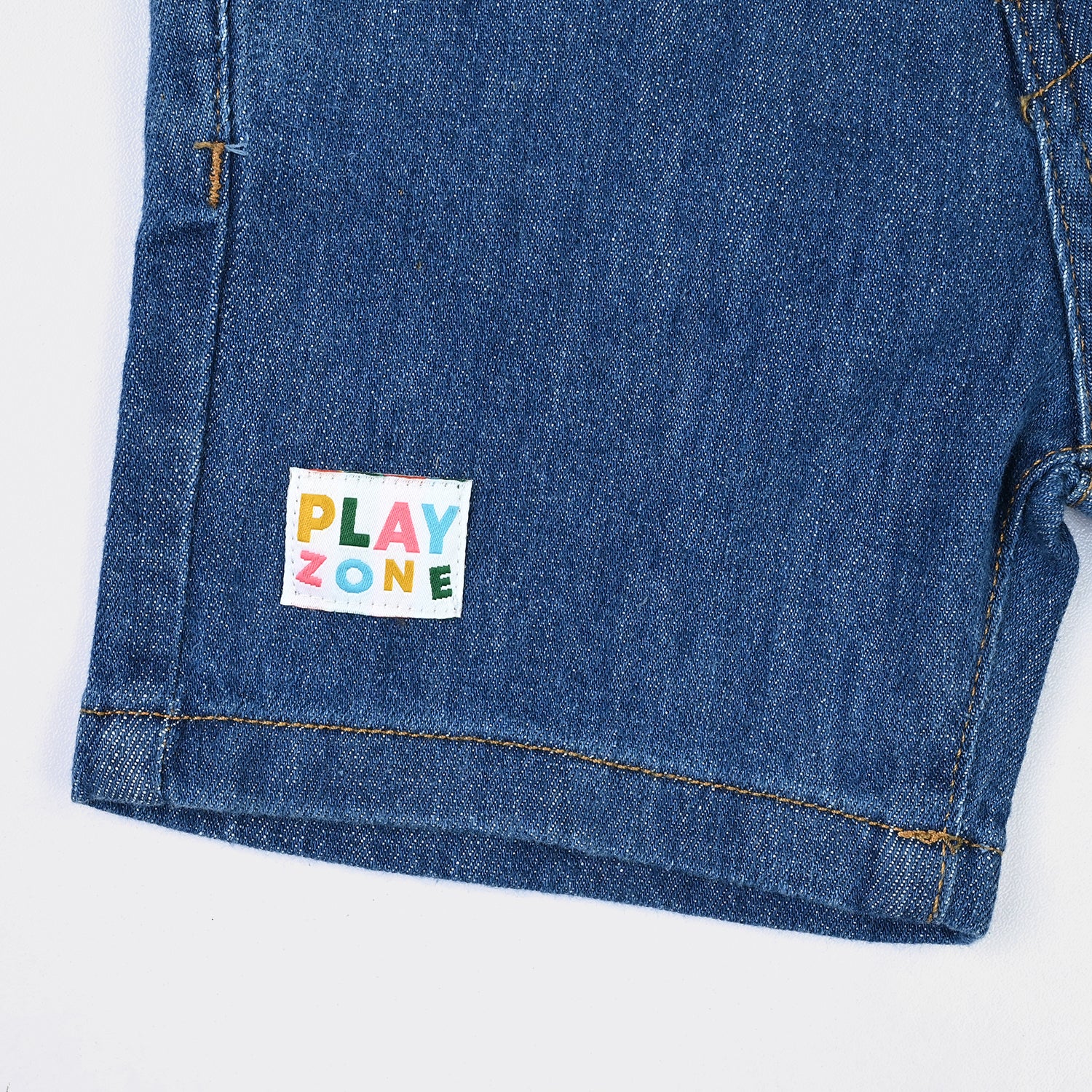 Infant Boys Denim Rigid Shorts - Mid Blue - Image 3