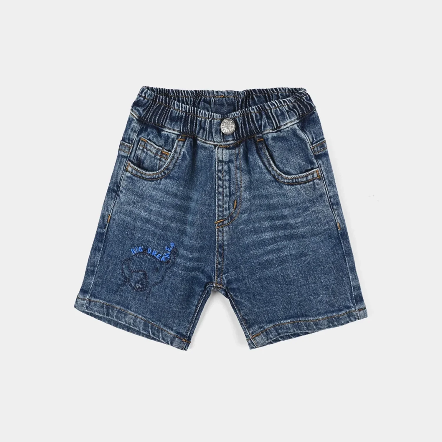 Infant Boys Denim Rigid Shorts (BIG DREAMER) - Mid Blue