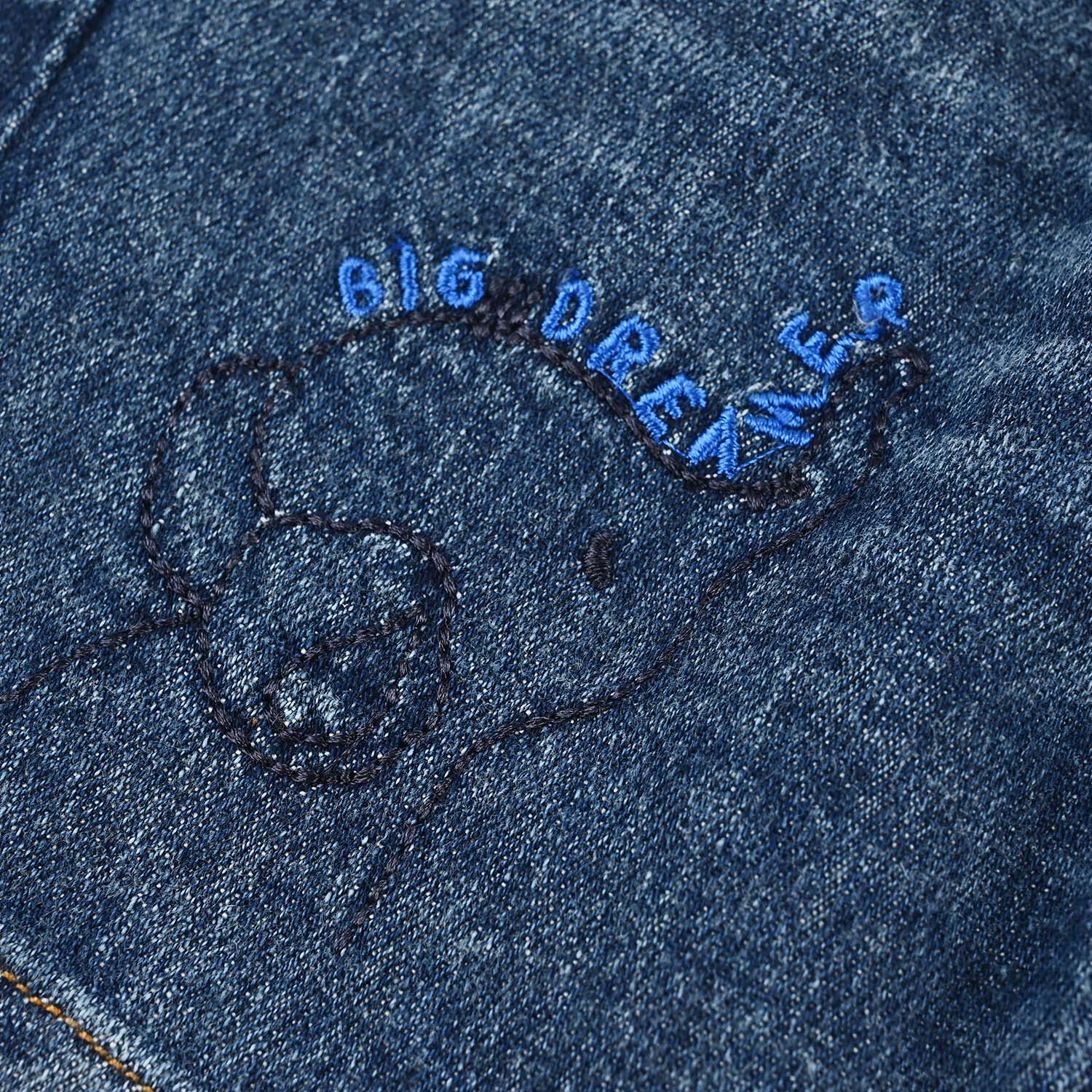 Infant Boys Denim Rigid Shorts (BIG DREAMER) - Mid Blue - Image 3