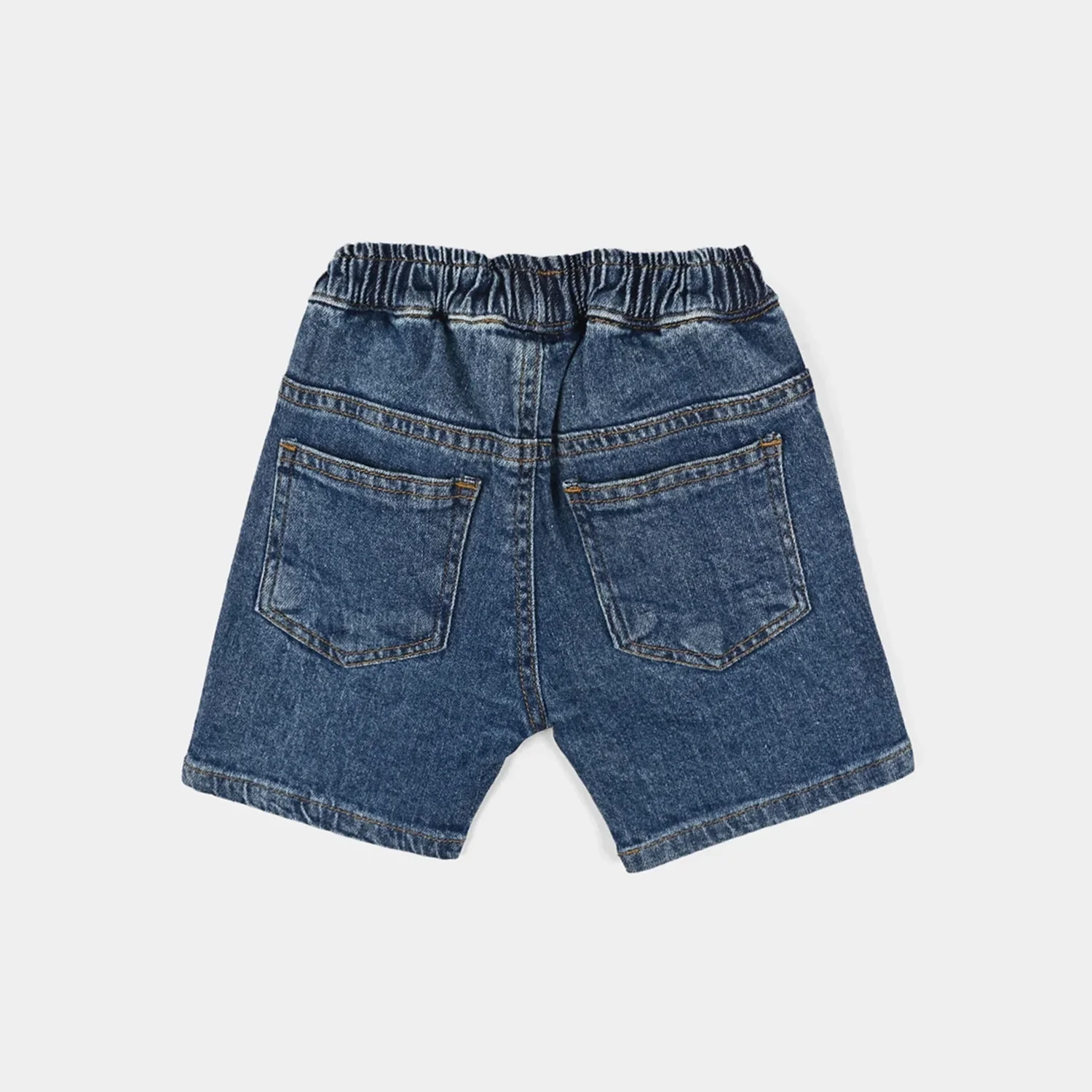Infant Boys Denim Rigid Shorts (BIG DREAMER) - Mid Blue - Image 4