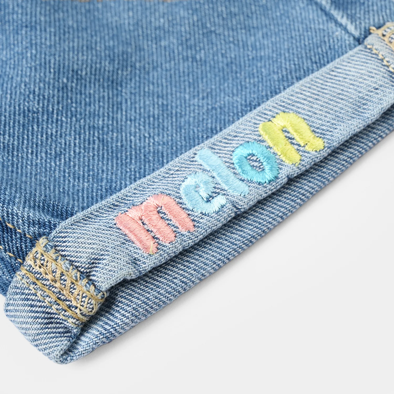 Infant Boys Denim Rigid Shorts Character - Mid Blue - Image 3