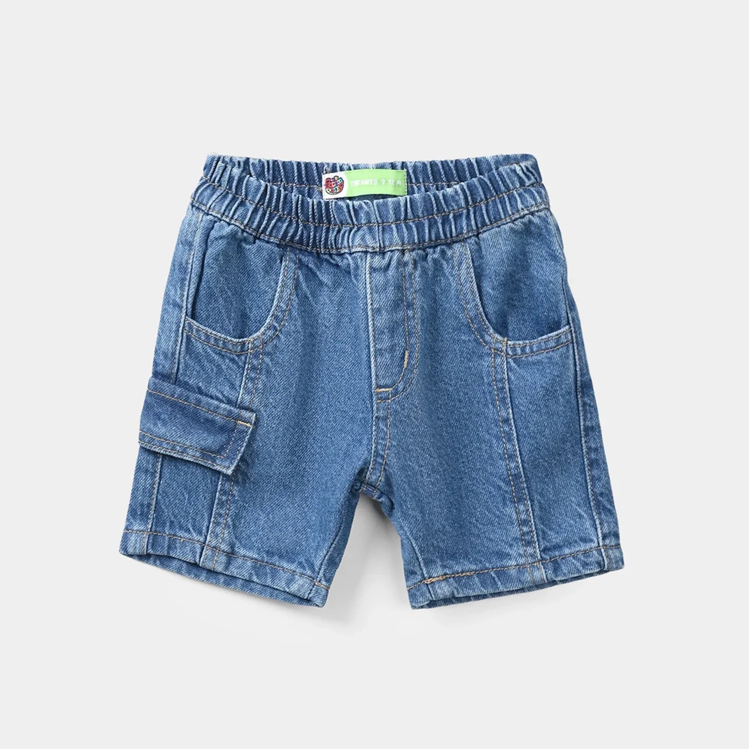 Infant Boys Denim Rigid Shorts - Mid Blue