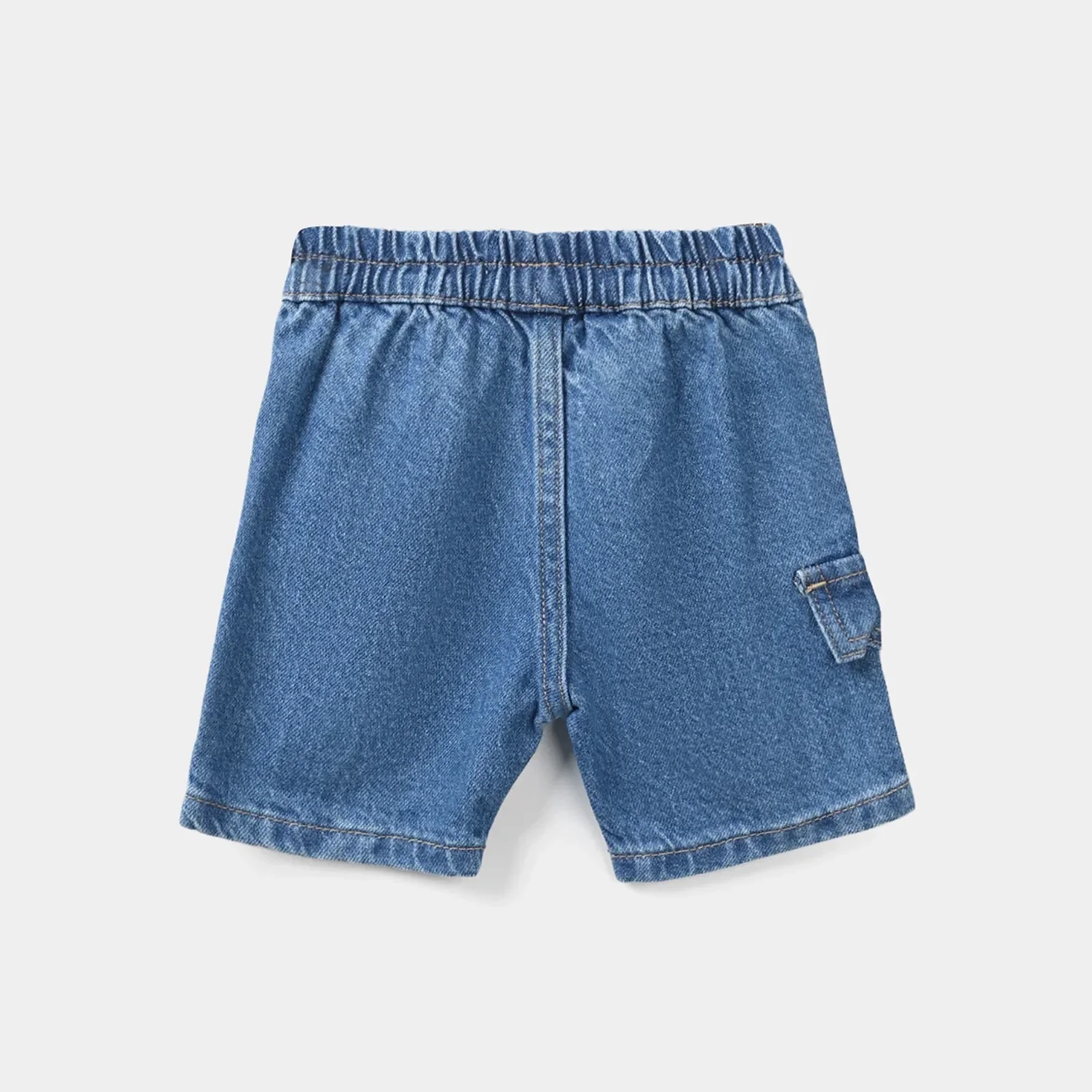 Infant Boys Denim Rigid Shorts - Mid Blue - Image 4