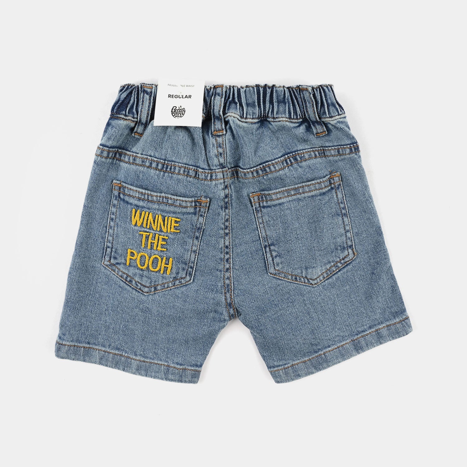 Infant Boys Denim Rigid Shorts (Winnie The) - Mid Blue - Image 4