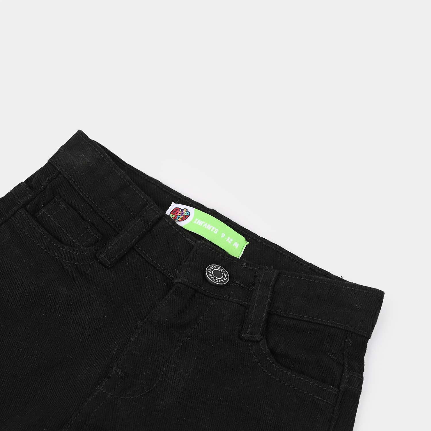 Infant Boys rigid Denim Shorts Funday Club-BLACK - Image 2