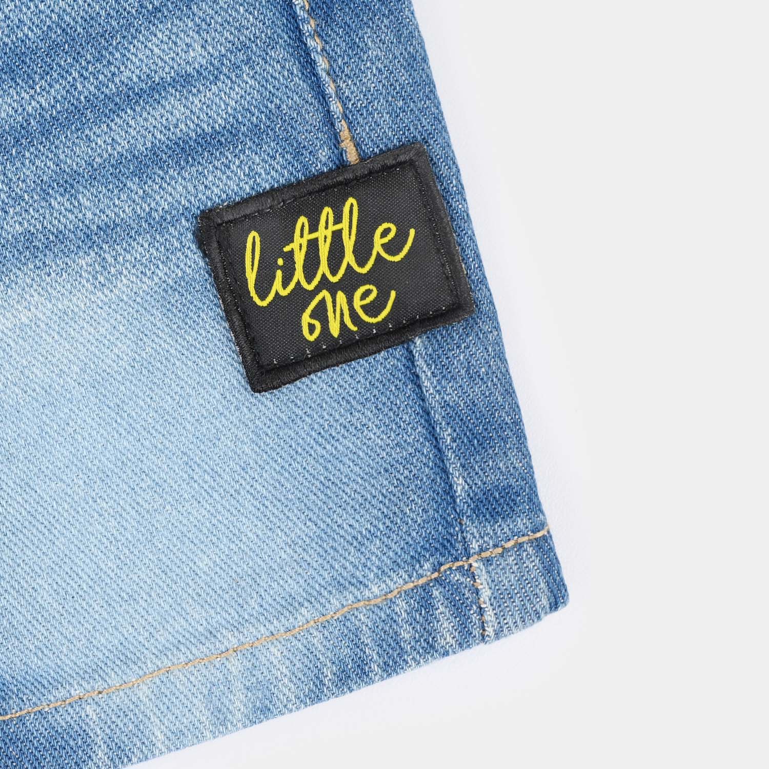 Infant Boys Denim Rigid Shorts (Little One) - Mid Blue - Image 3