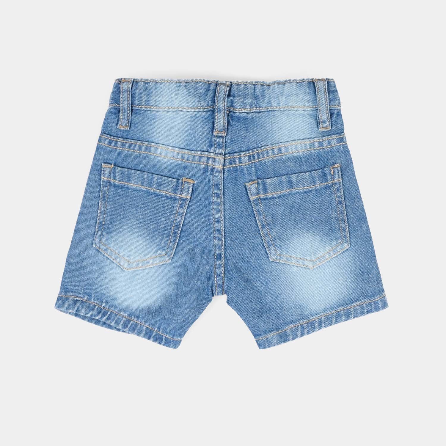 Infant Boys Denim Rigid Shorts (Little One) - Mid Blue - Image 4