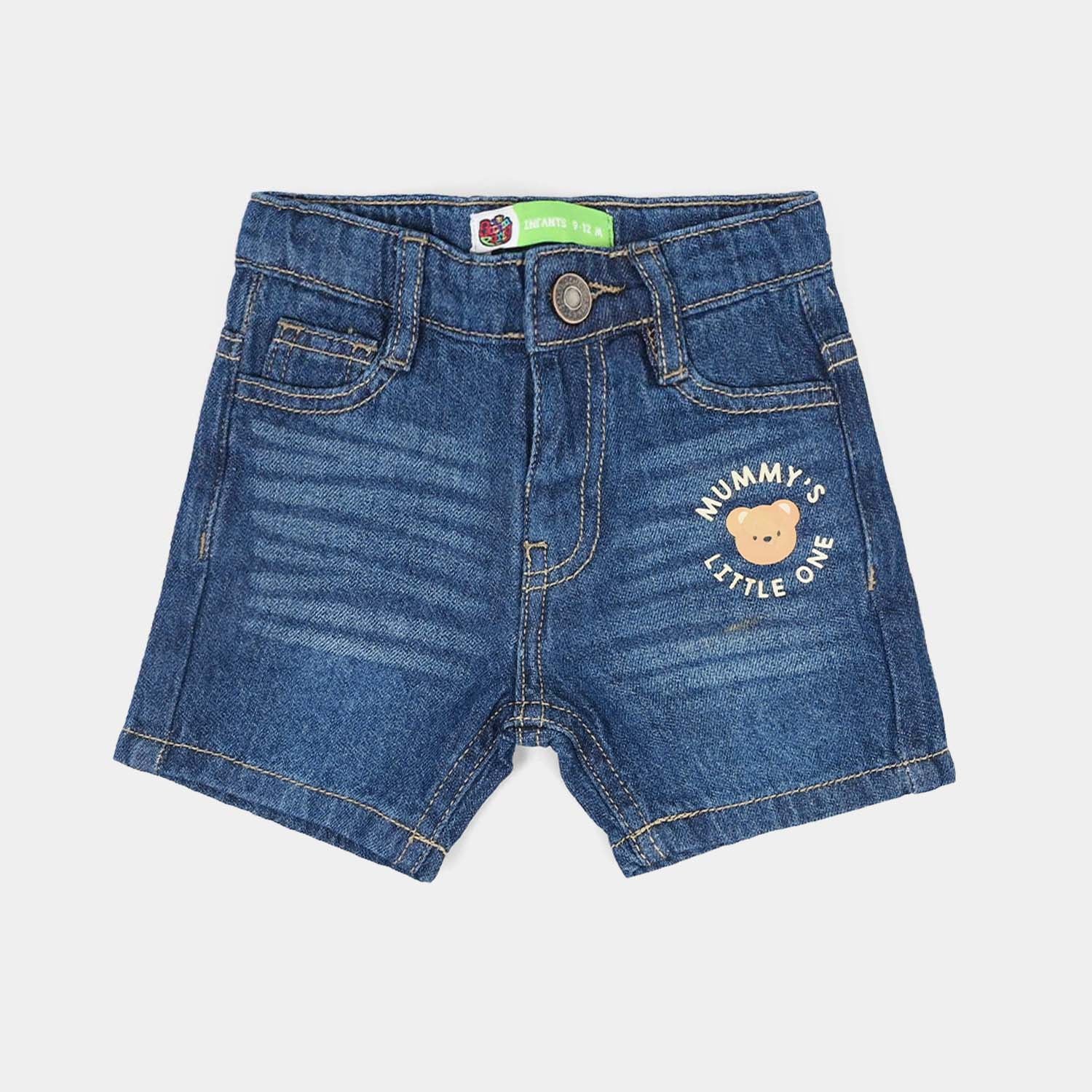 Infant Boys Denim Shorts (Mummy's Little One) - Dark Blue