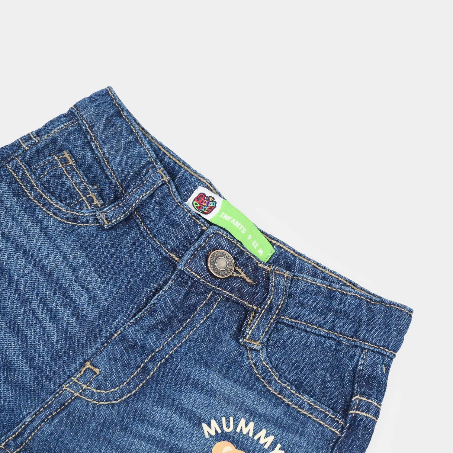 Infant Boys Denim Shorts (Mummy's Little One) - Dark Blue - Image 2