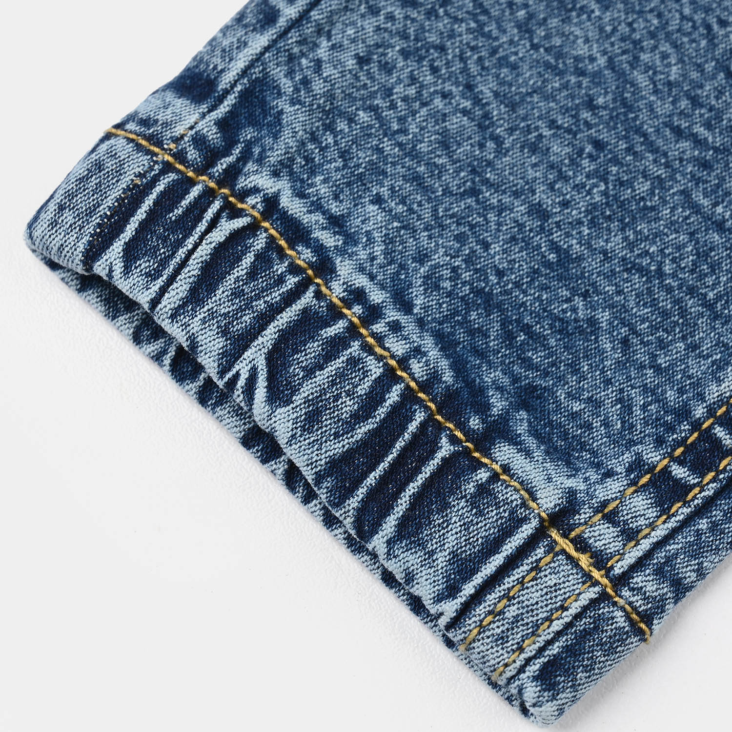 Infant Boys Denim Stretch Pants (Happy) - Mid Blue - Image 3