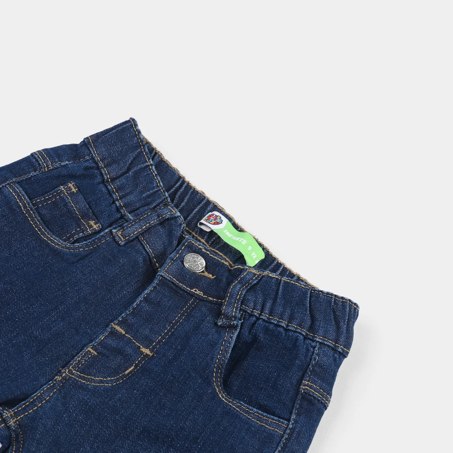 Infant Boys Denim Stretch Pants (Wild) - Dark Blue - Image 2