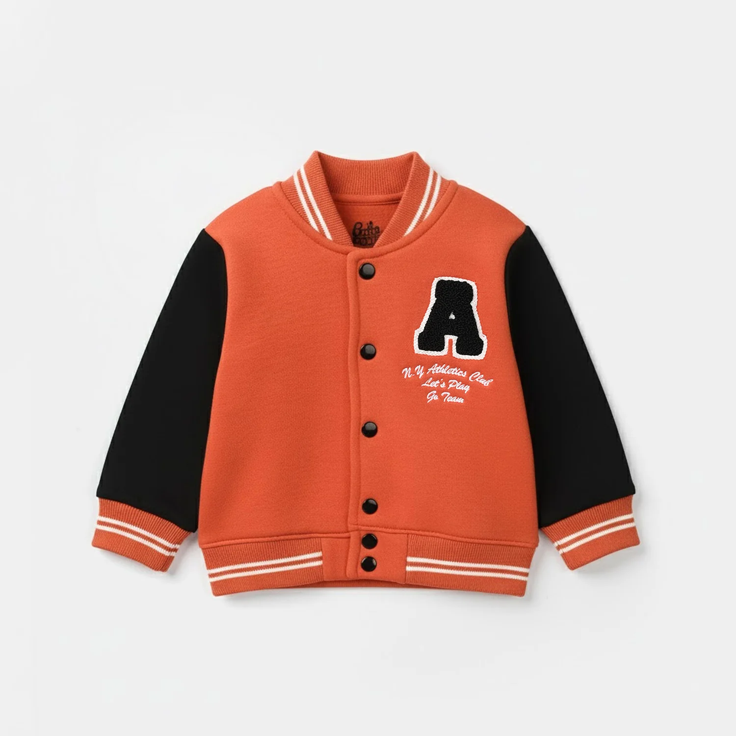 Infant Boys Fleece 2 Piece Suit Lest Play-Orange/Black - Image 3