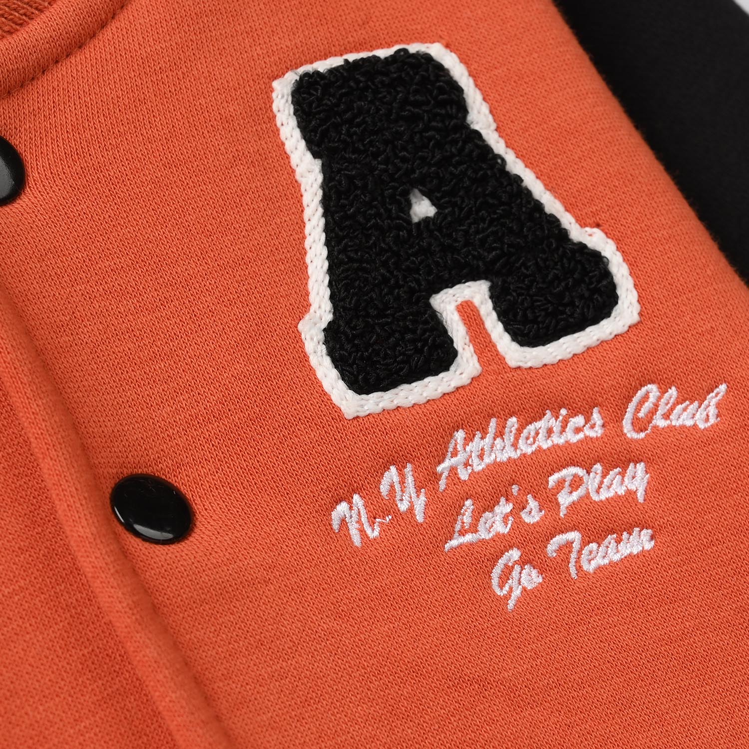 Infant Boys Fleece 2 Piece Suit Lest Play-Orange/Black - Image 4