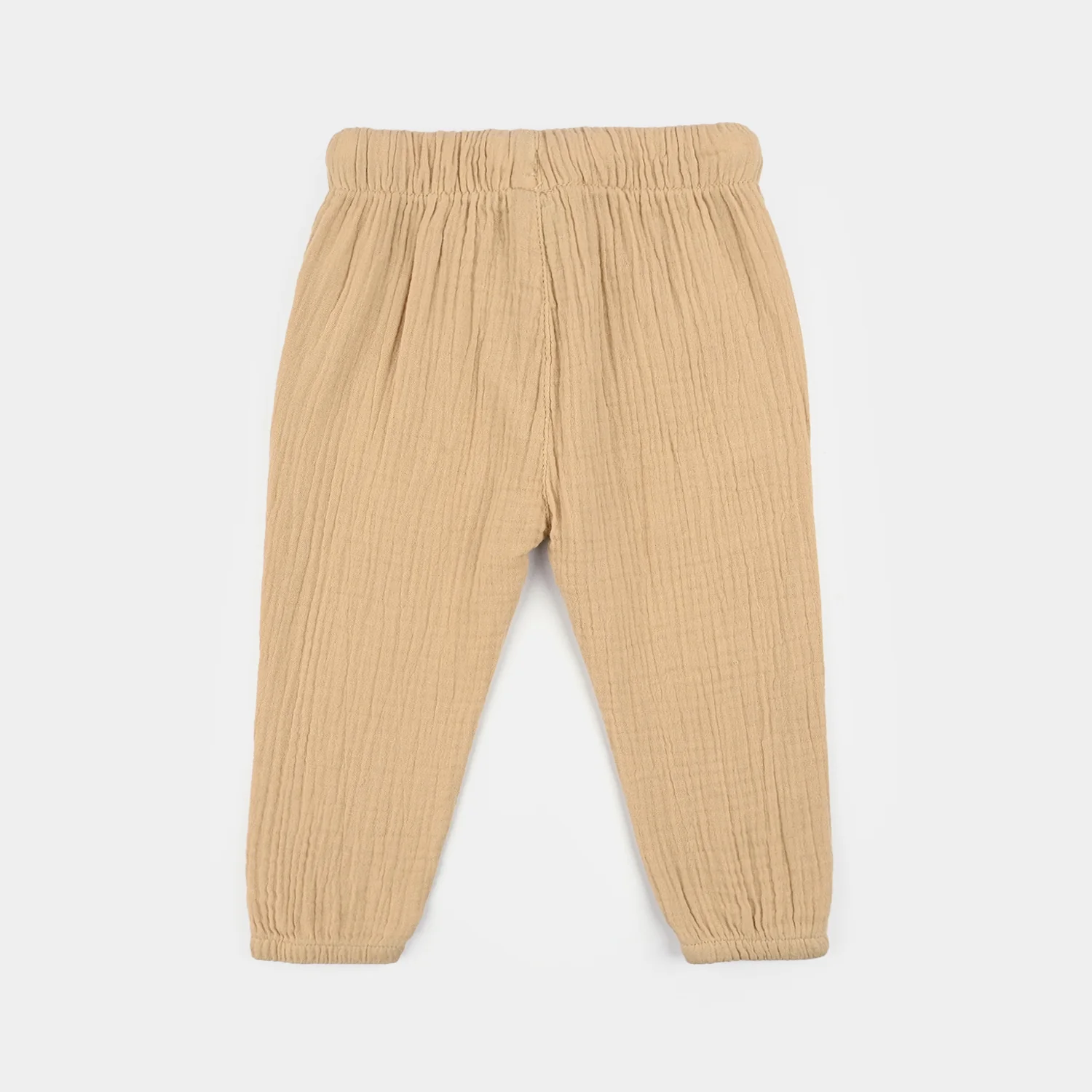 Infant Boys Gauze Pants Jogger Style - Beige - Image 4