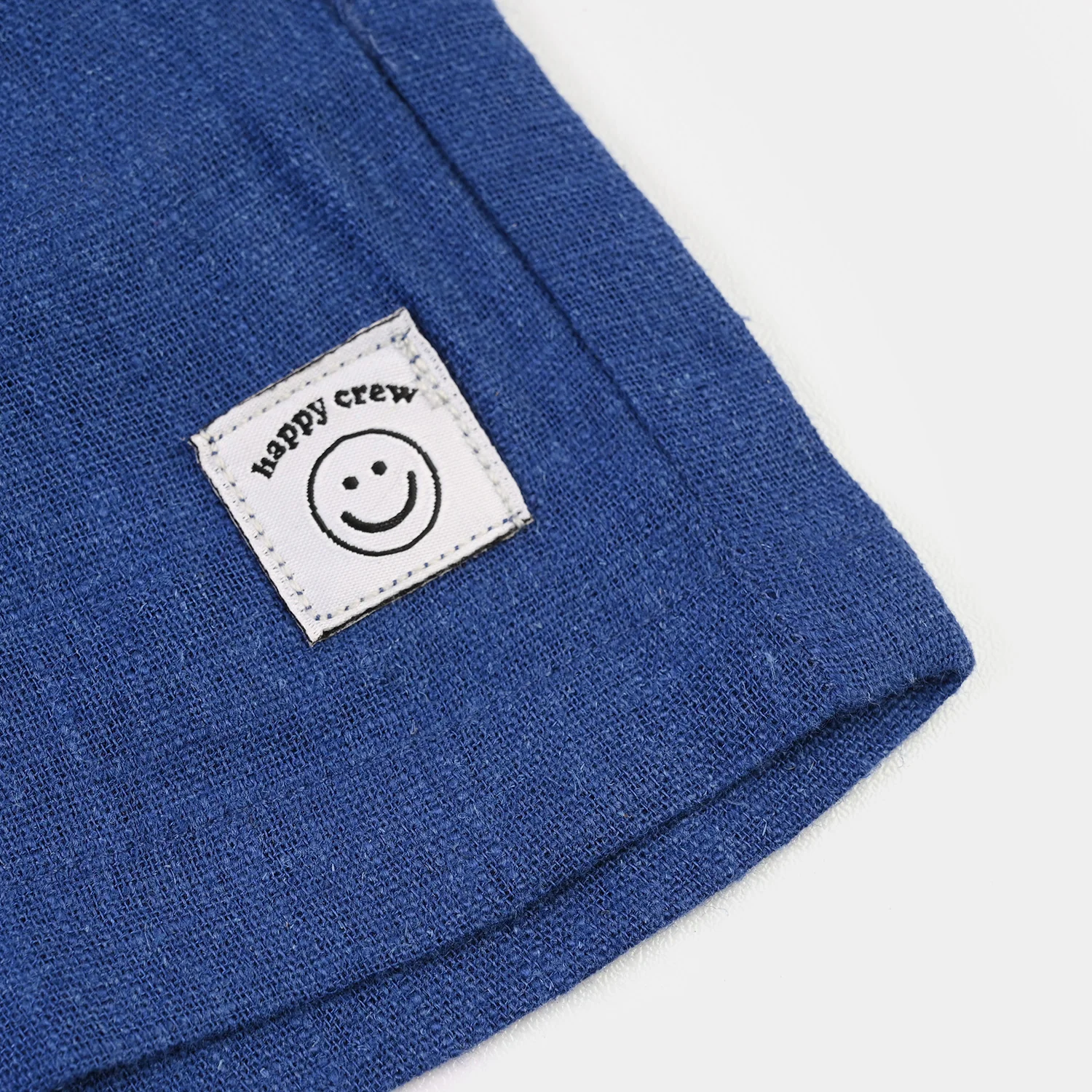 Infant Boys Gauze Short Happy Crew-Blue - Image 3