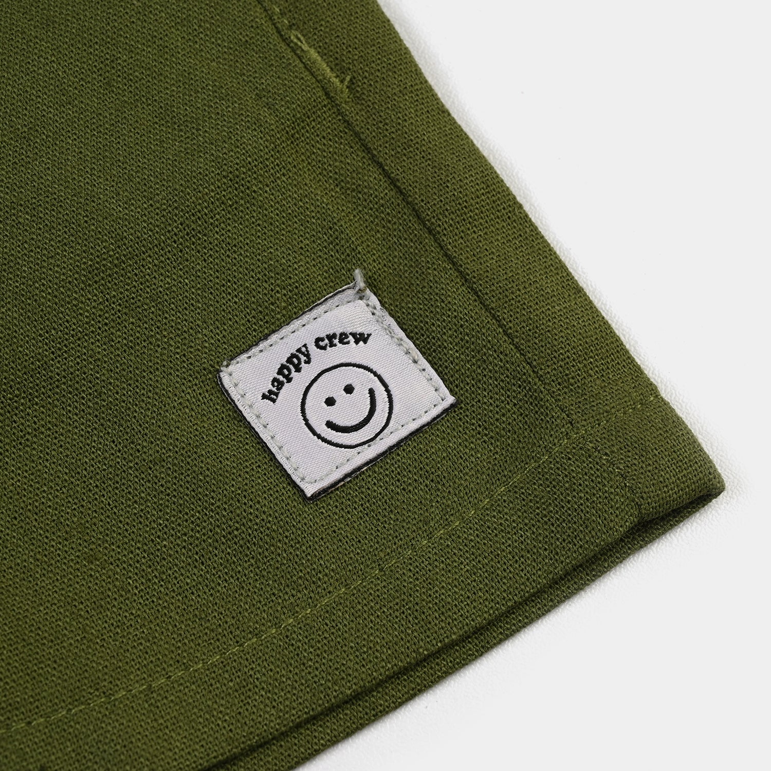 Infant Boys Gauze Short Happy Crew-GREEN - Image 3
