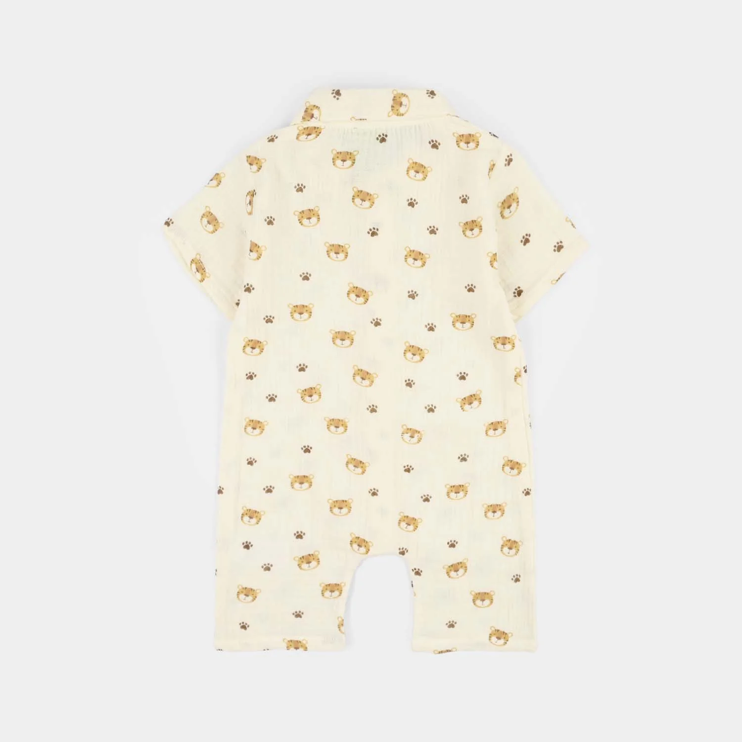 Infant Boys Gauze Woven Romper-Lets Fun-OFF-White - Image 4