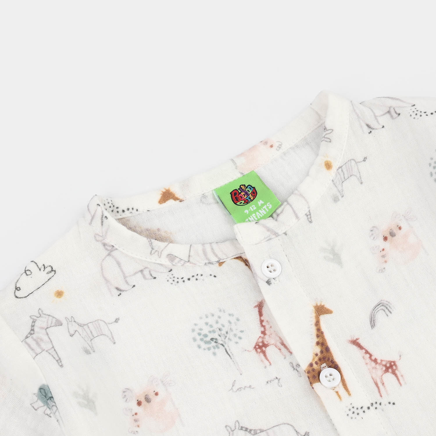 Infant Boys Gauze Woven Romper-Little Cloud-White - Image 2
