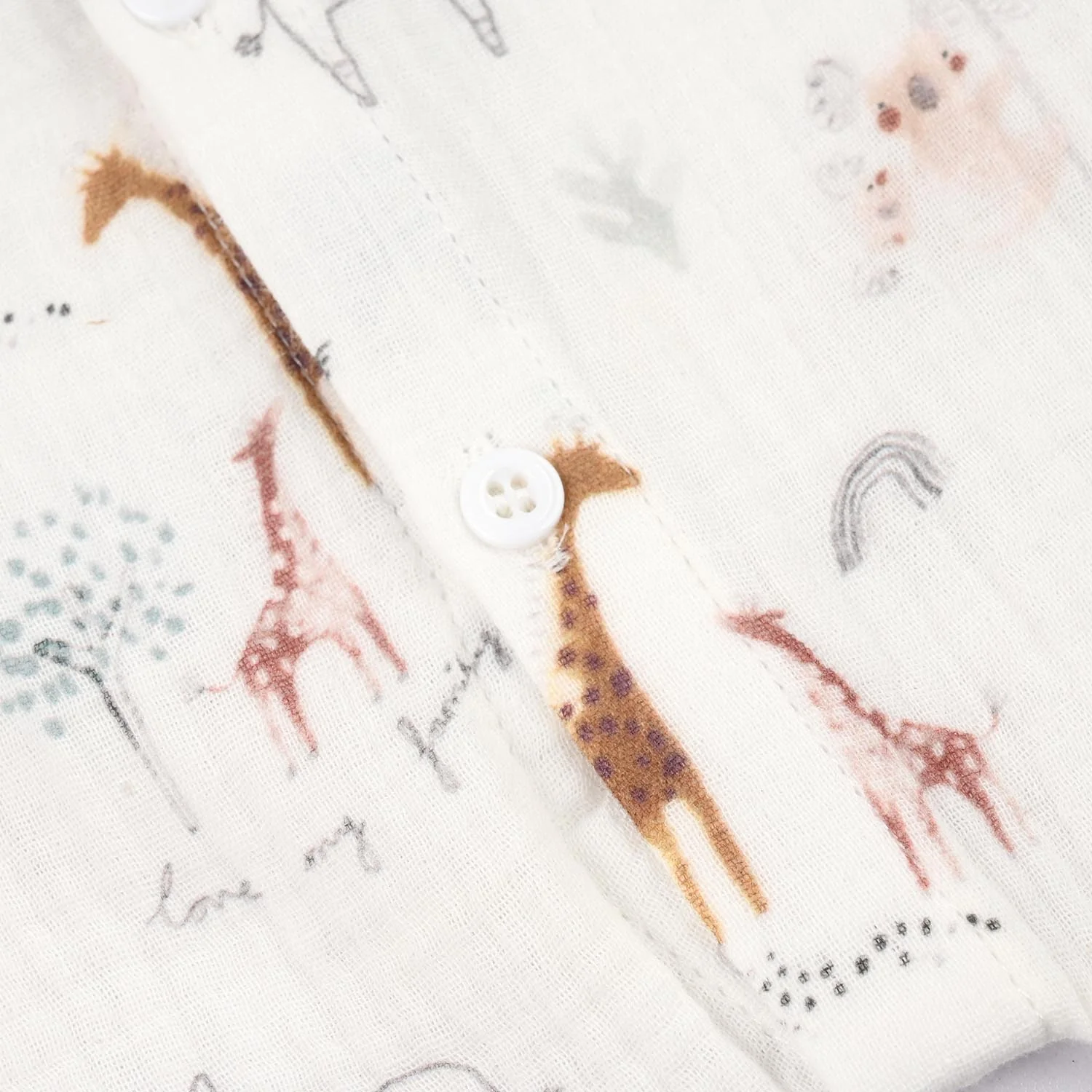Infant Boys Gauze Woven Romper-Little Cloud-White - Image 3