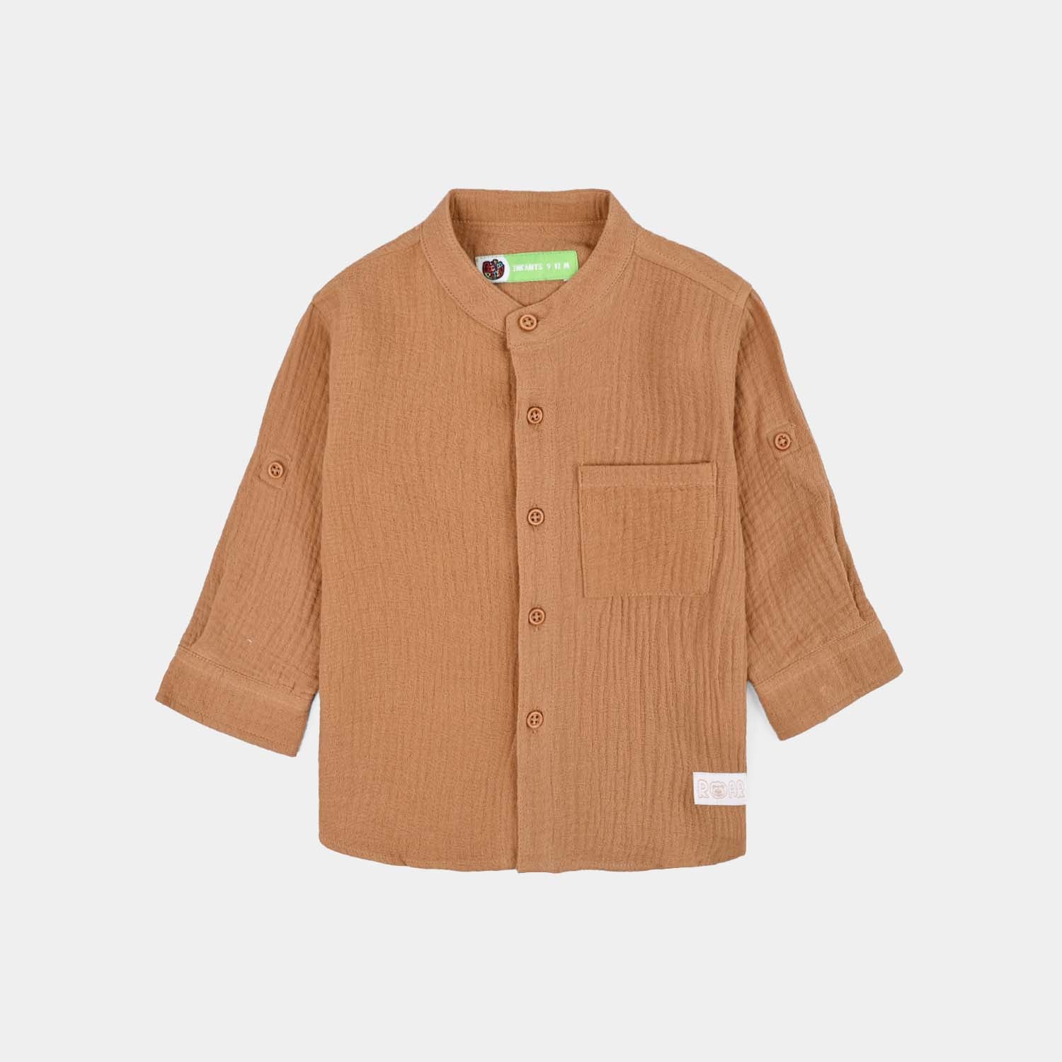 Infant Boys Gauze Woven Suit-Cocoa-BROWN - Image 2