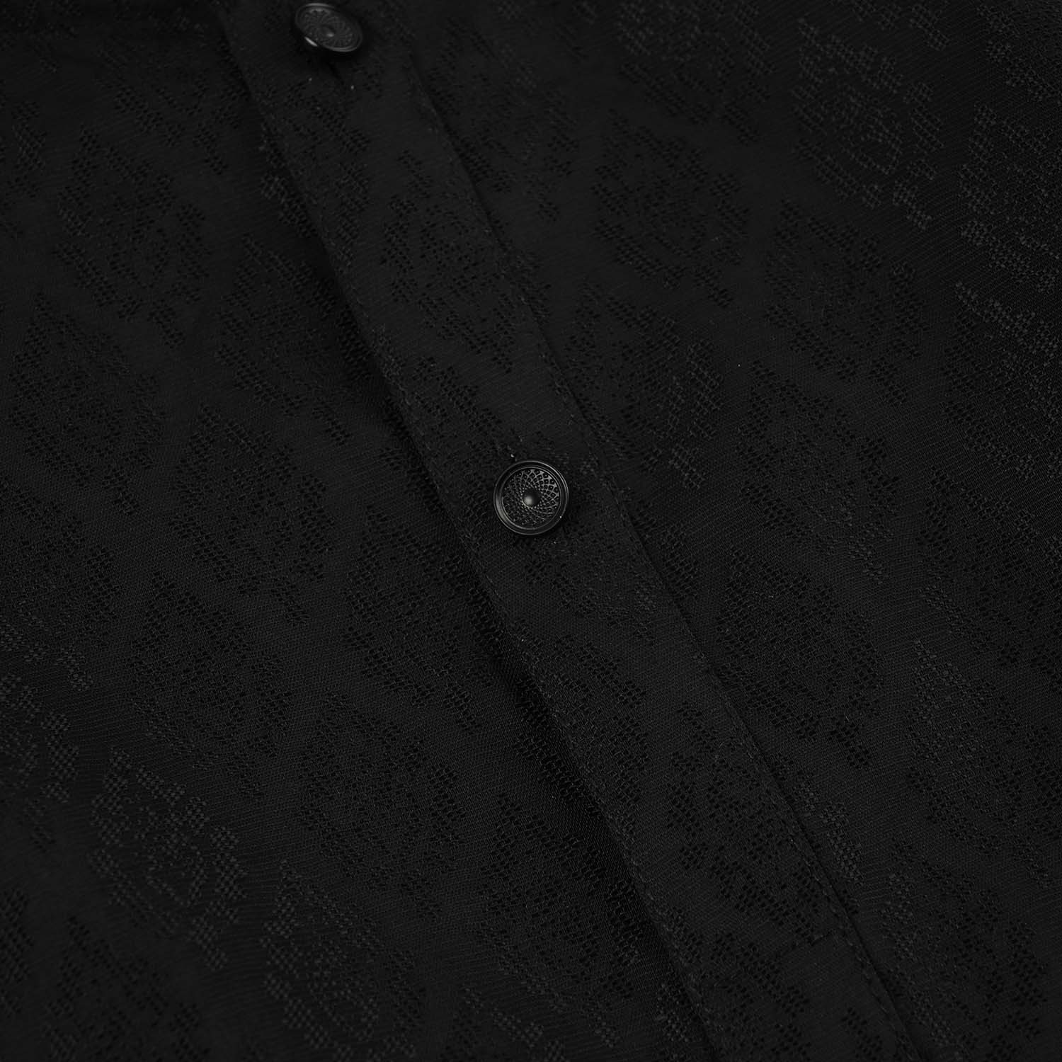 Infant Boys Jacquard Kurta Pajama - Black - Image 3