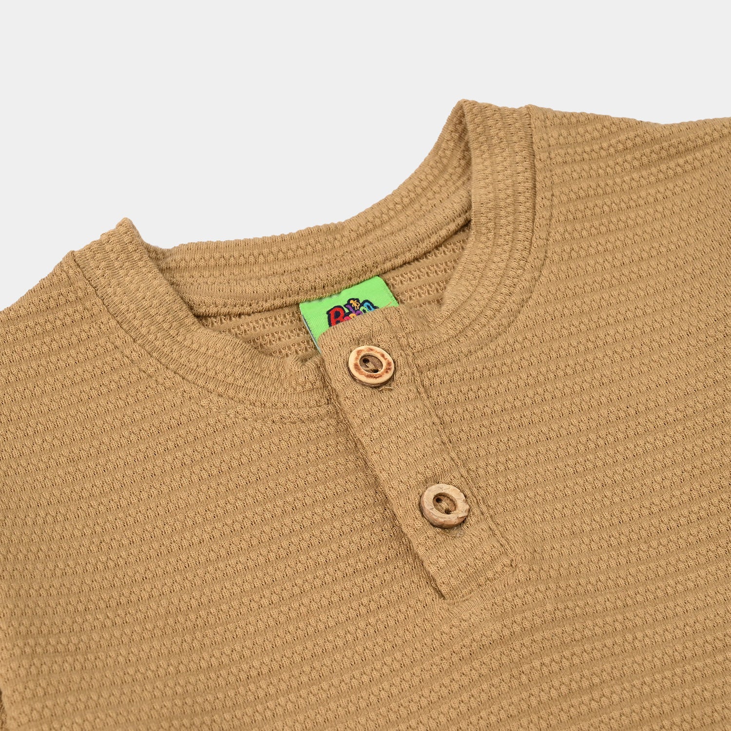 Infant Boys Jacquard T-Shirt (Waves & Palm Tree) – Brown - Image 3