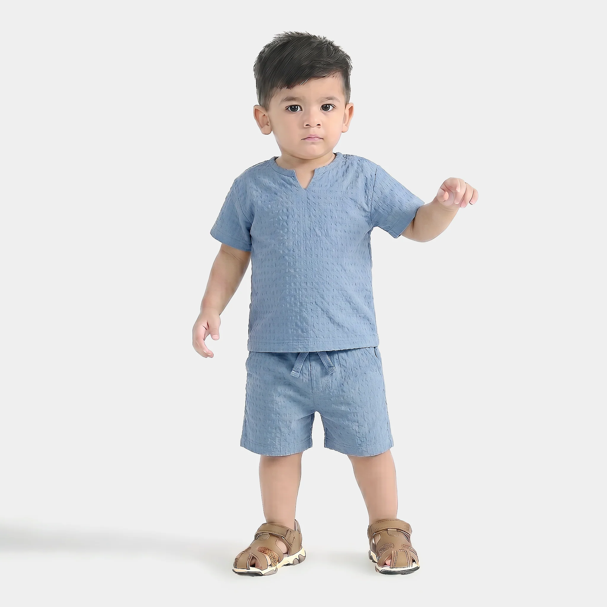 Infant Boys Jacquard Woven Suit - Blue