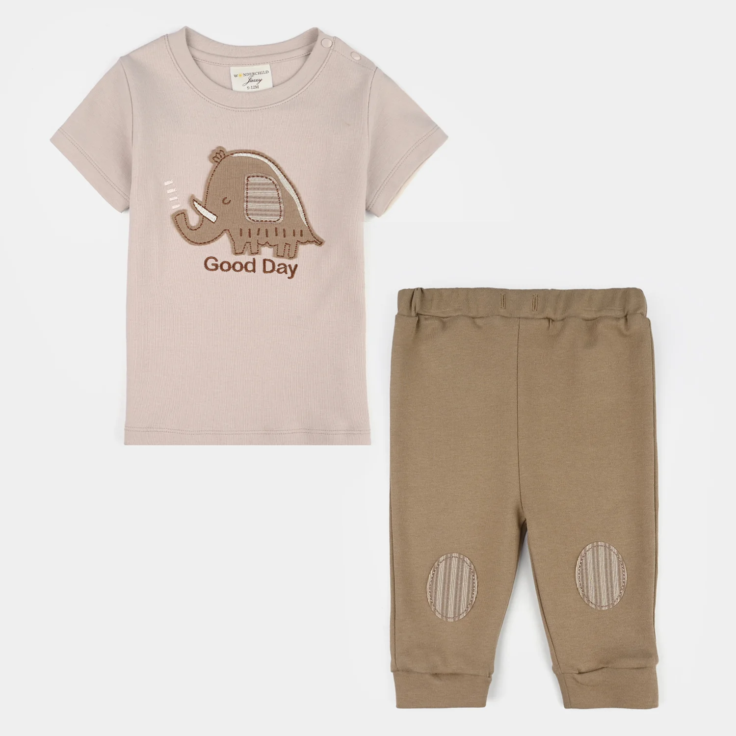 Infant Boys Jersey/Terry 2Pc Suit - Beige