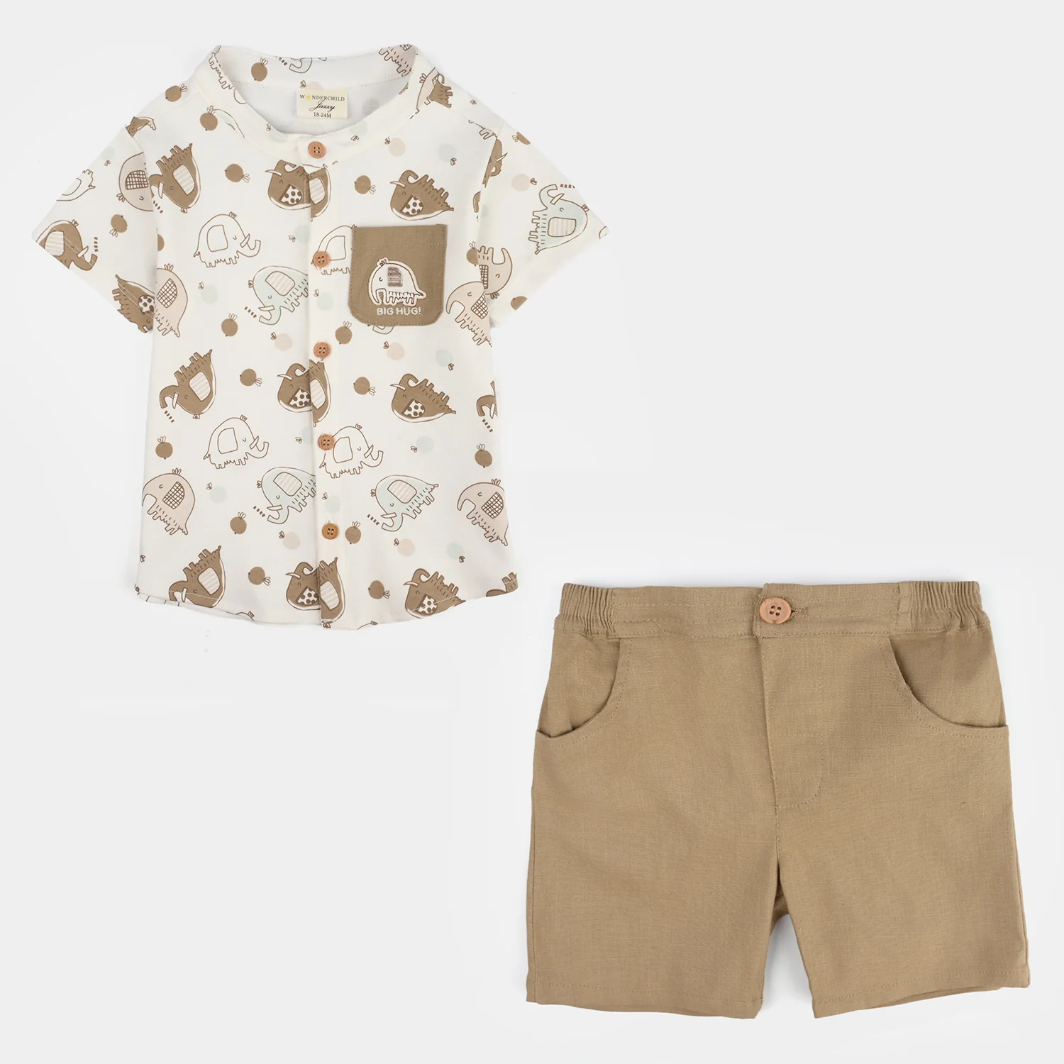 Infant Boys Jersey/Terry 2Pc Suit - Brown