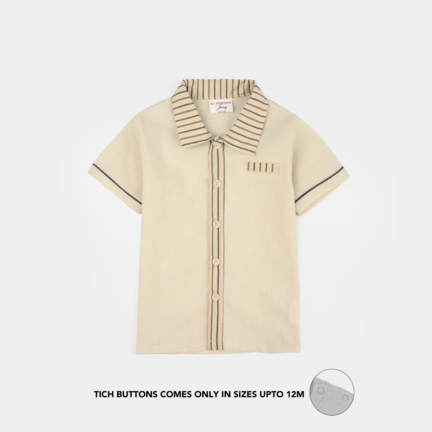Infant Boys Jersey/Terry 2Pc Suit - Beige - Image 2