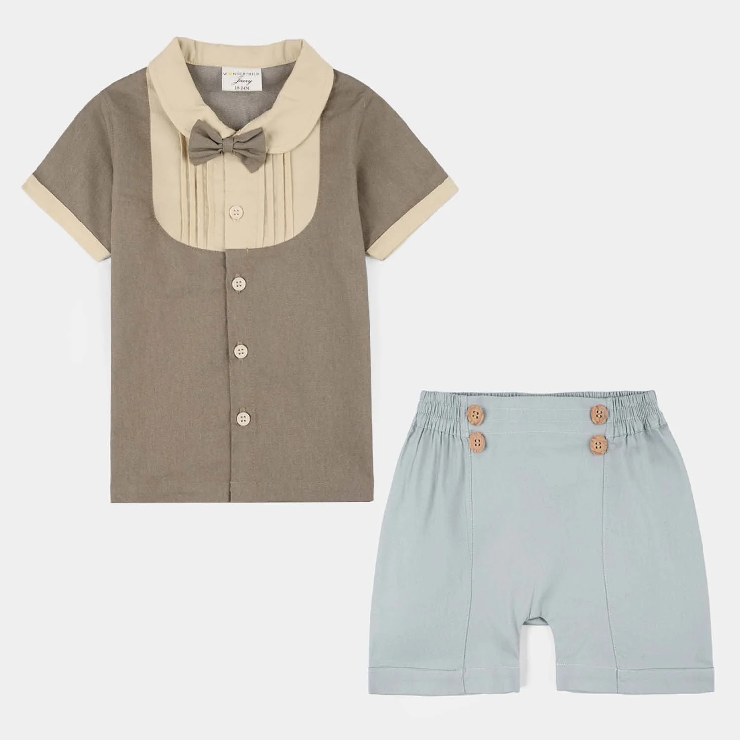 Infant Boys Jersey/Terry 2Pc Suit - Brown