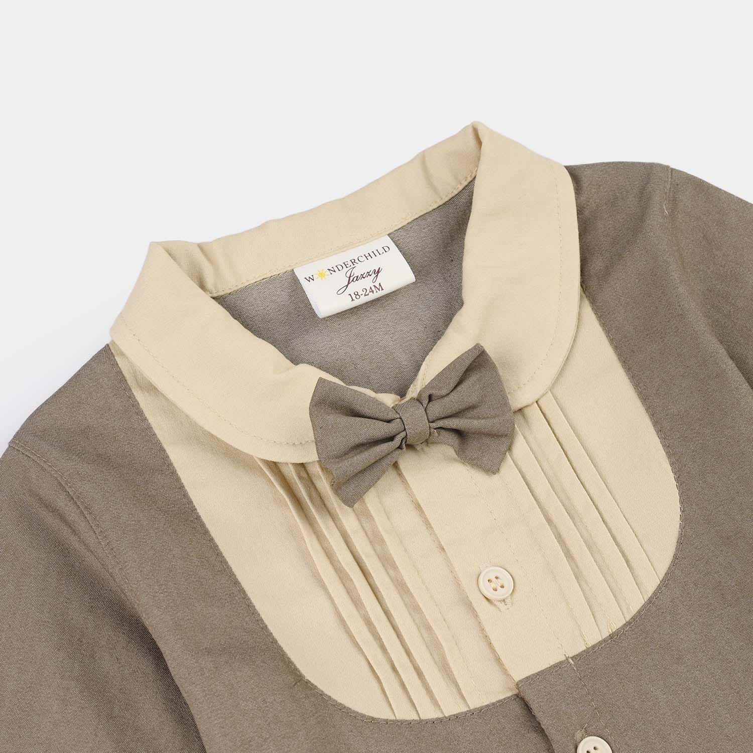 Infant Boys Jersey/Terry 2Pc Suit - Brown - Image 3
