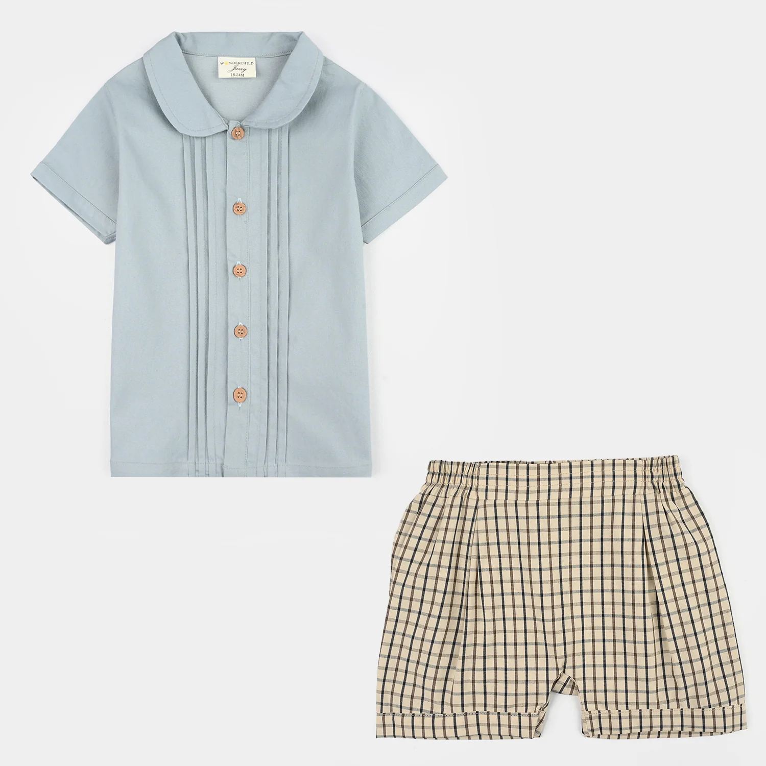Infant Boys Jersey/Terry 2-Pc Suit - Beige