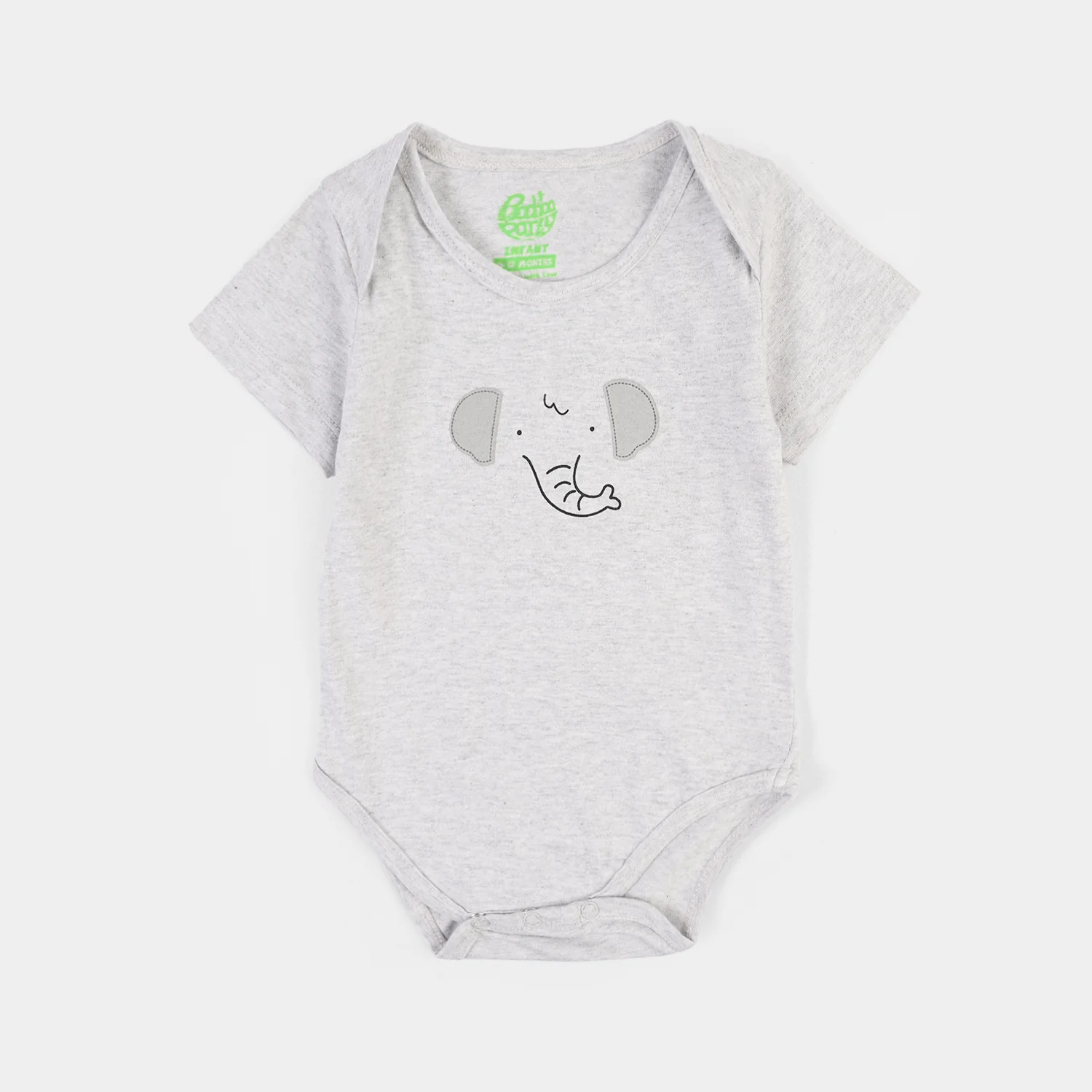 Infant Boys Jersey/Terry Elephant Romper Set-White/Grey - Image 2