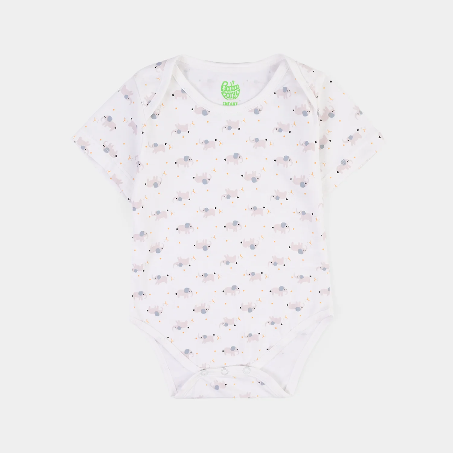 Infant Boys Jersey/Terry Elephant Romper Set-White/Grey - Image 5
