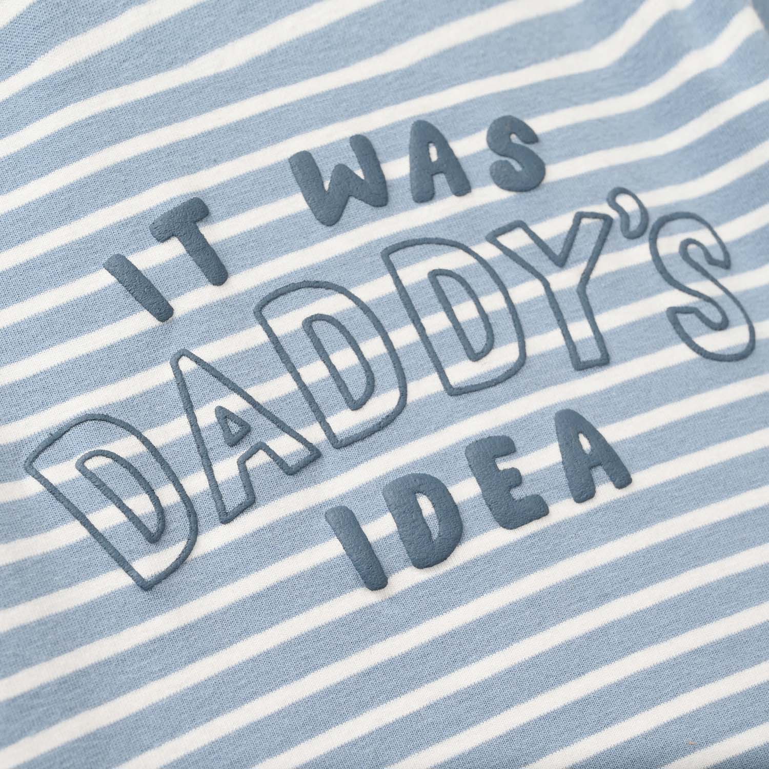 Infant Boys Jersey/Terry Knitted Romper - Blue - Image 2