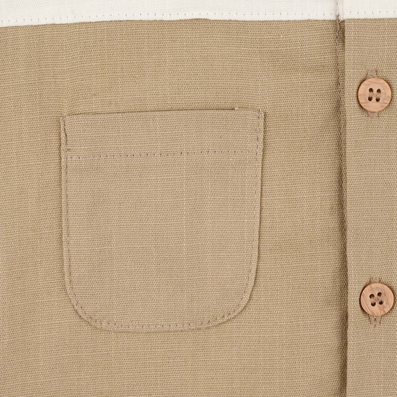 Infant Boys Jersey/Terry Romper - White/Brown - Image 3