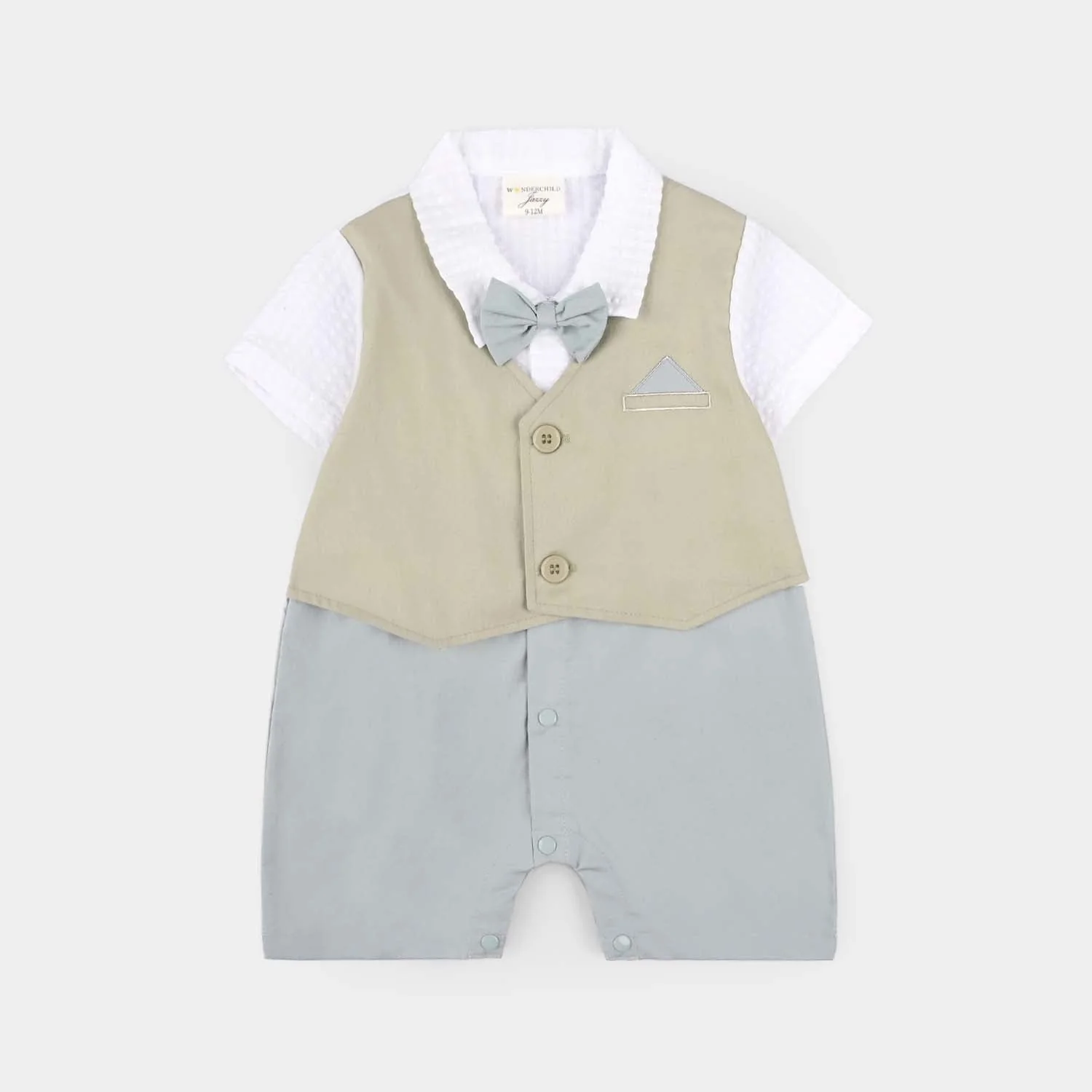 Infant Boys Jersey/Terry Romper - Blue