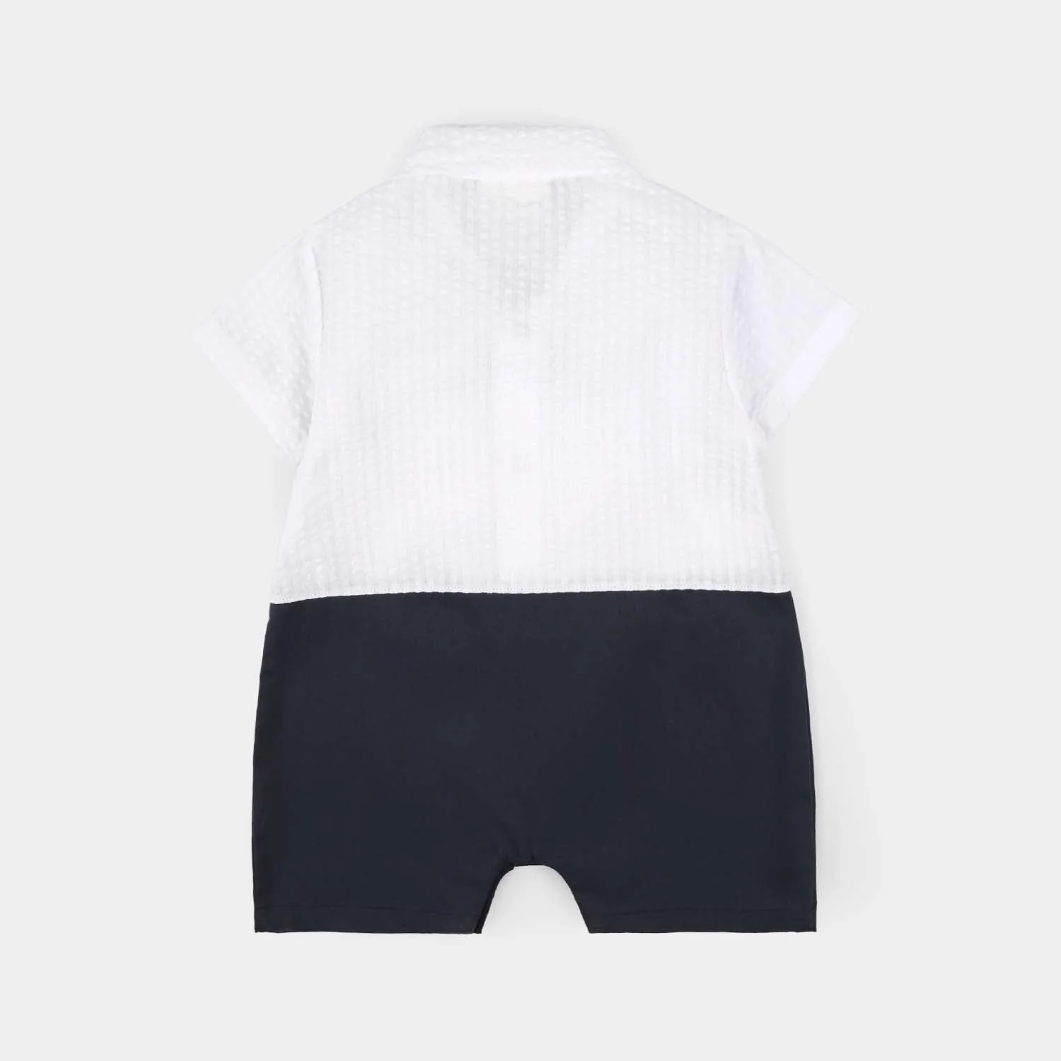 Infant Boys Jersey/Terry Romper - Grey - Image 4