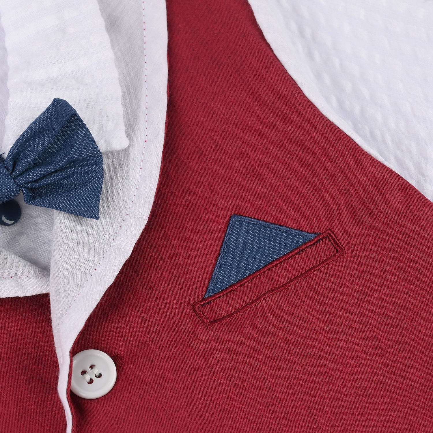 Infant Boys Jersey/Terry Romper - Navy - Image 3