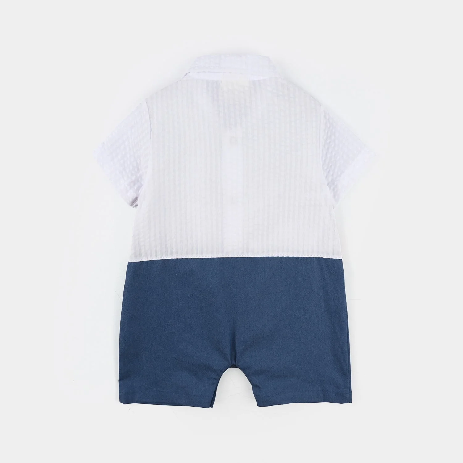Infant Boys Jersey/Terry Romper - Navy - Image 4