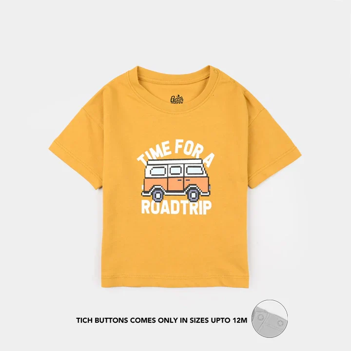 Infant Boys Jersey/Terry T-Shirt (Road Trip) - Yellow
