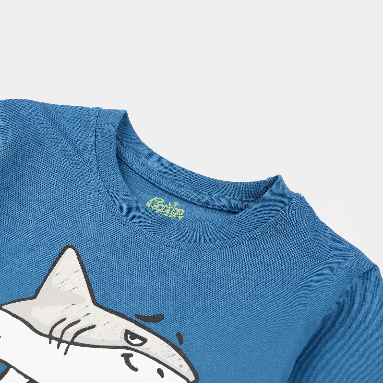 Infant Boys Jersey/Terry T-Shirt (Shark Area) - Blue - Image 3