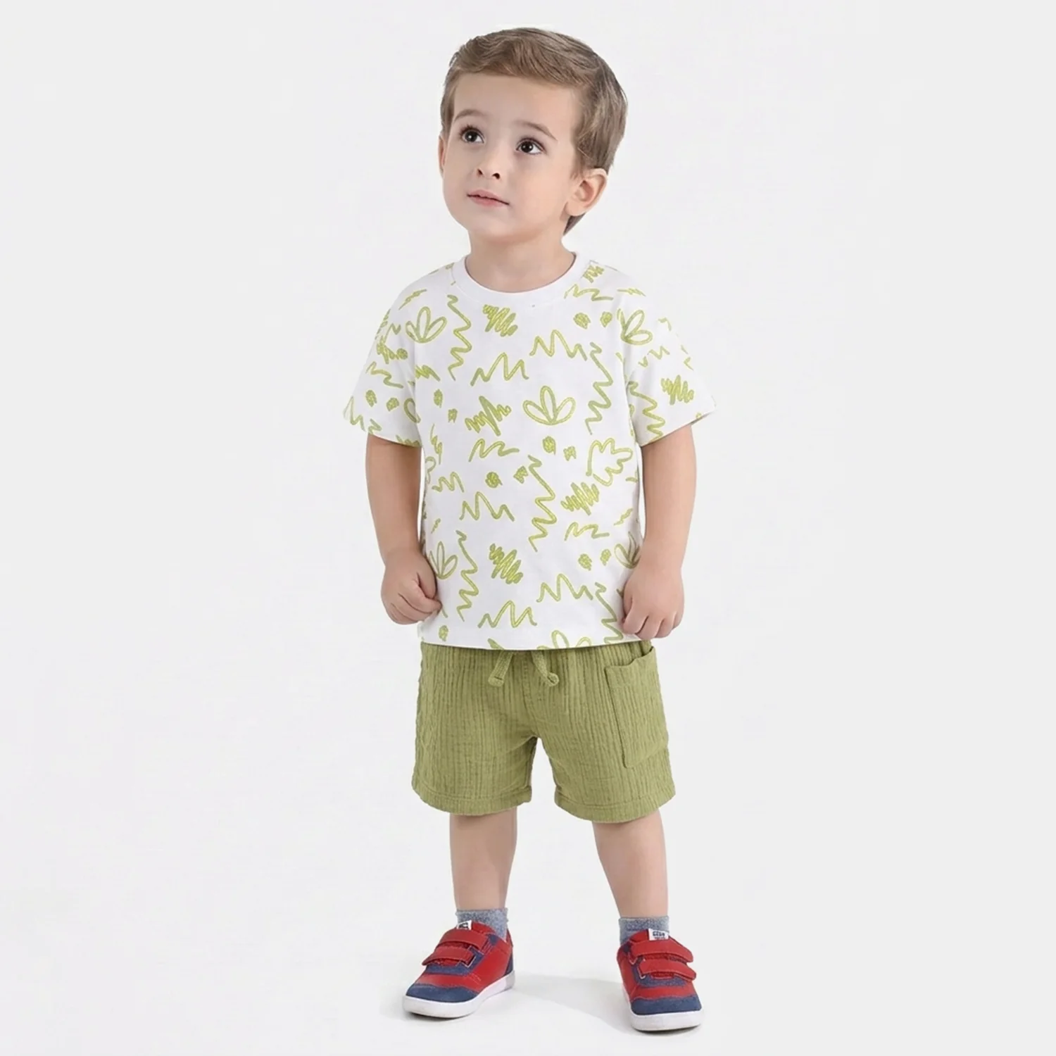 Infant Boys Knitted Suit (Splish Splash) - White/Green - Image 2