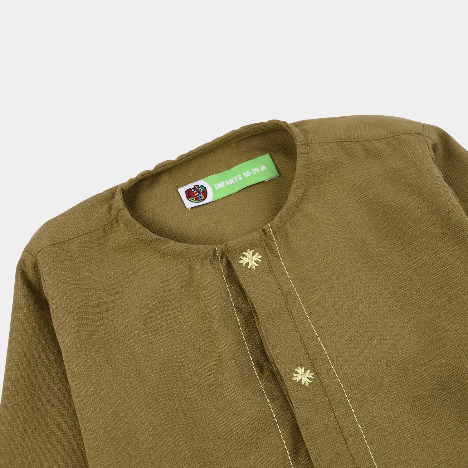 Infant Boys Poly Viscose Kurta Pajama - Green - Image 3