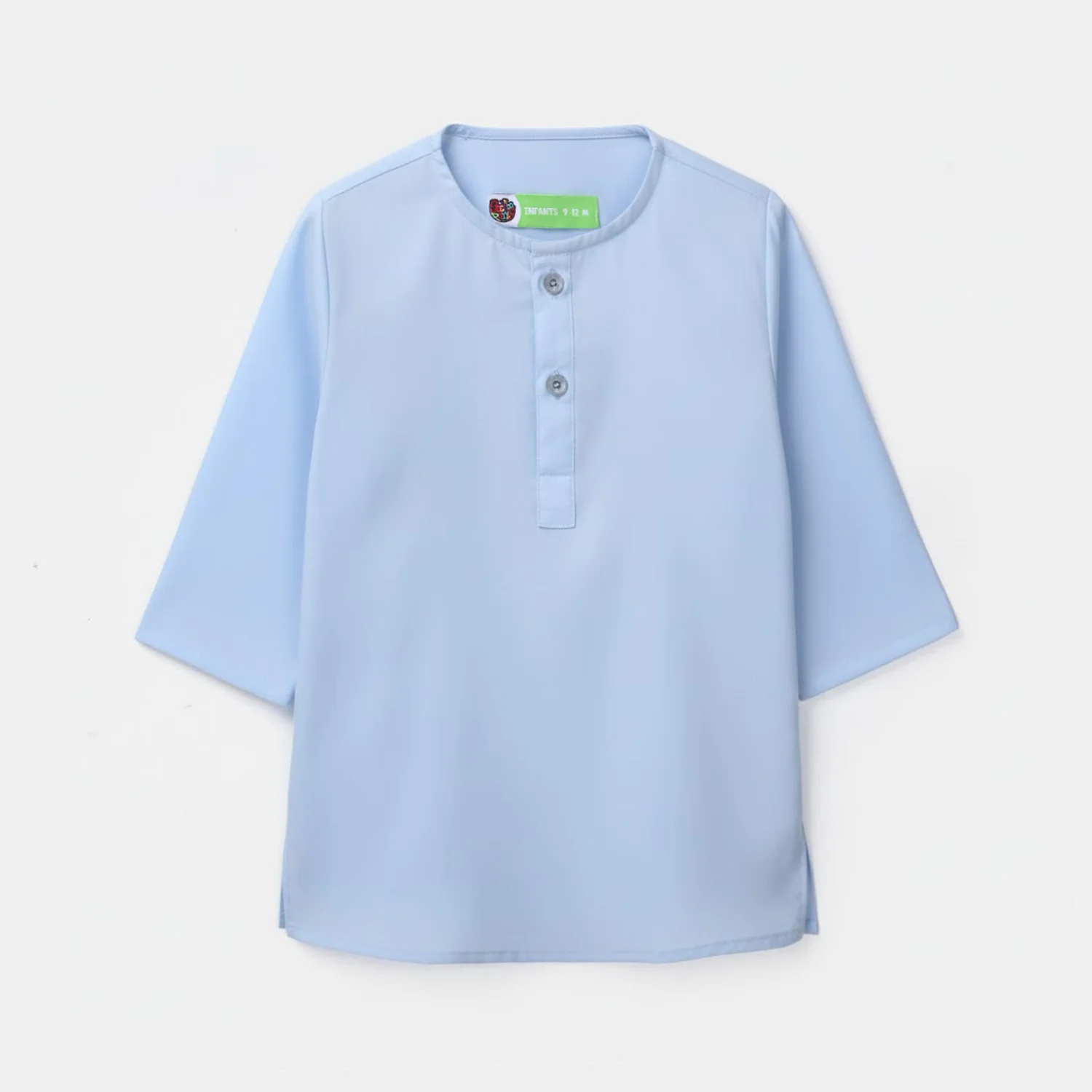 Infant Boys Poly Viscose Kurta Pajama - Light Blue - Image 2