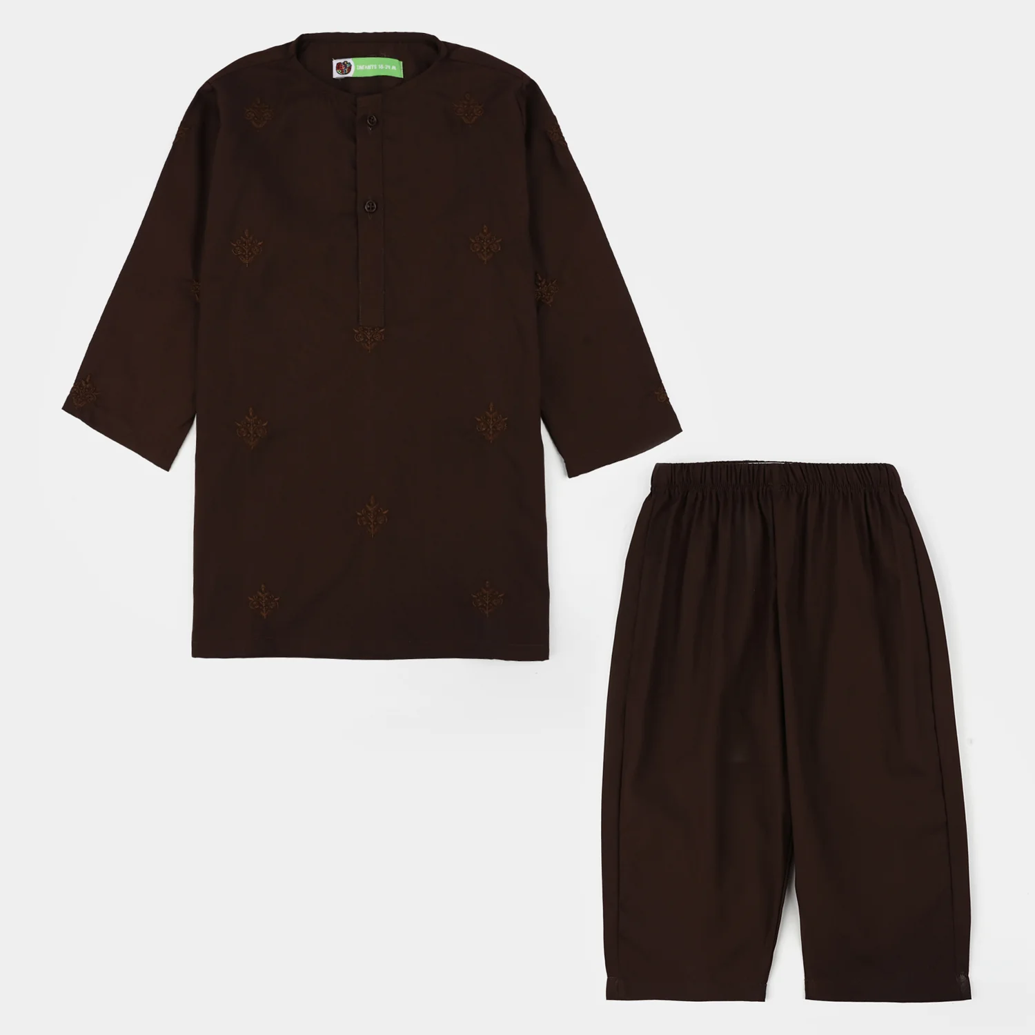 Infant Boys Poly Viscose Kurta Pajama (Choco) - Brown - Image 5