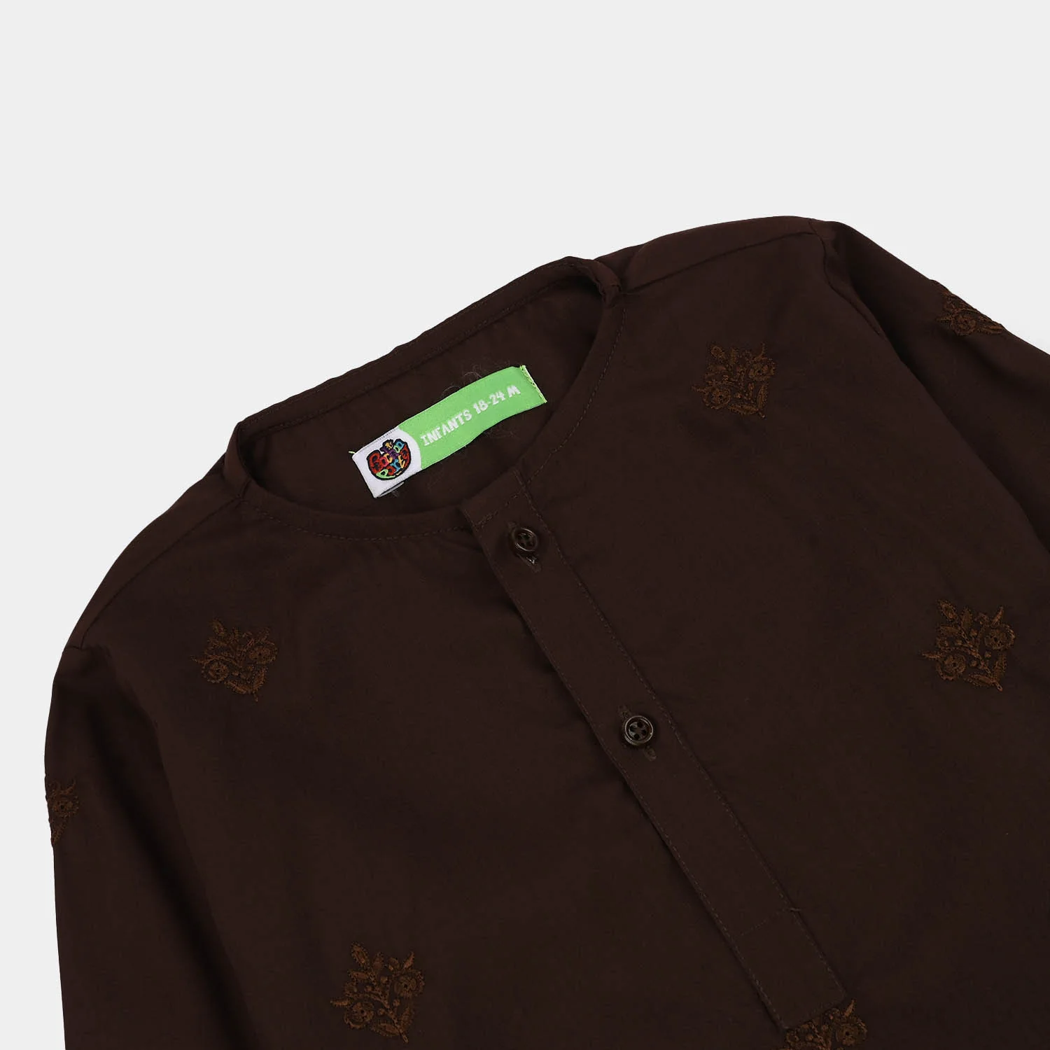 Infant Boys Poly Viscose Kurta Pajama (Choco) - Brown - Image 7