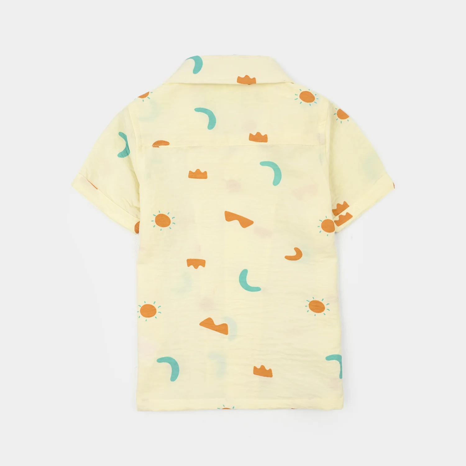 Infant Boys Linen Viscose Nightwear-Shapes-Off.White - Image 5